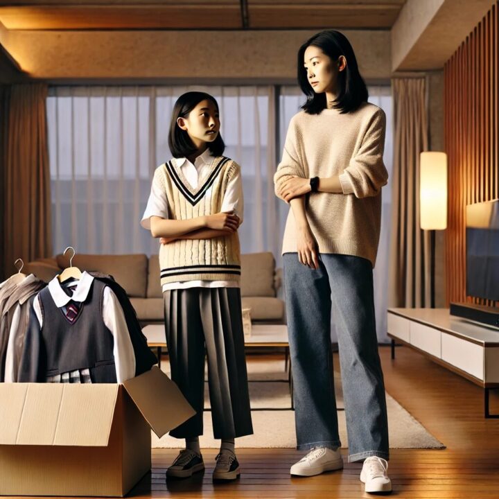 親子で制服を処分できないと悩んでいる